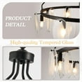 thumbnail image 6 of Black Chandelier,8 Light Farmhouse Chandeliers for Dining Room Light Fixtures Over Table,Industrial Hanging Lighting with Elliptical halo for Living Room Kitchen Island Bathroom Entryway Bedroom, 6 of 7