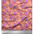 thumbnail image 1 of Soimoi Orange Rayon Crepe Fabric Artistic Floral Print Fabric by Yard 46 Inch Wide, 1 of 3