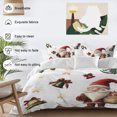 thumbnail image 3 of Christmas Bedding Duvet Cover Set Twin Size 4 Pieces Santa Claus Winter Xmas Bell Snowflake Pine Tree Bedding Set with Zipper Closure, 1 Comforter Cover 68x90 Inches 1 Flat Sheet & 2 Pillow Cases, 3 of 9