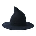 thumbnail image 5 of Helii Women's Halloween Witch Hats Wool Knitted Wide Brim Foldable Hat for Party Festival Accessory 56*58cm Adult Universal for Women Navy, 5 of 6