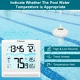 thumbnail image 3 of Geevon Digital Pool Thermometer Floating Easy Read, Remote Digital Pool Thermometer Wireless with High & Low Alert, 4.9" Large Display and 10S Backlit for Swimming Pool, Bath Water, Spas and Hot Tubs, 3 of 7