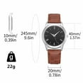 thumbnail image 3 of Men's Quartz Watch Pu Leather Strap Large Dial Simple Fashion Watch High Strength Glass Face, 3 of 5