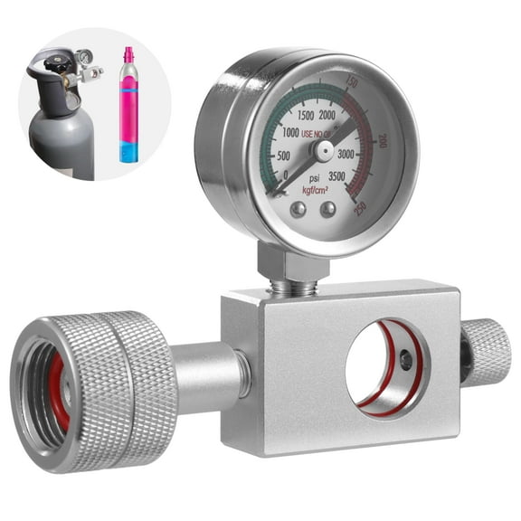Soda CO2 Refill Adapter, Soda Filling Adapter with Pressure Gauge & Pressure Relief Valve, Soda Carbonator Fill Station, Easy Pressure Adjustment, Compact Design