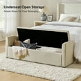 thumbnail image 6 of Tina's Home 59" Storage Bench Upholstered Bed End Foot Stool 2 Throw Pillows Bedroom Entryway Living Room Beige, 6 of 8