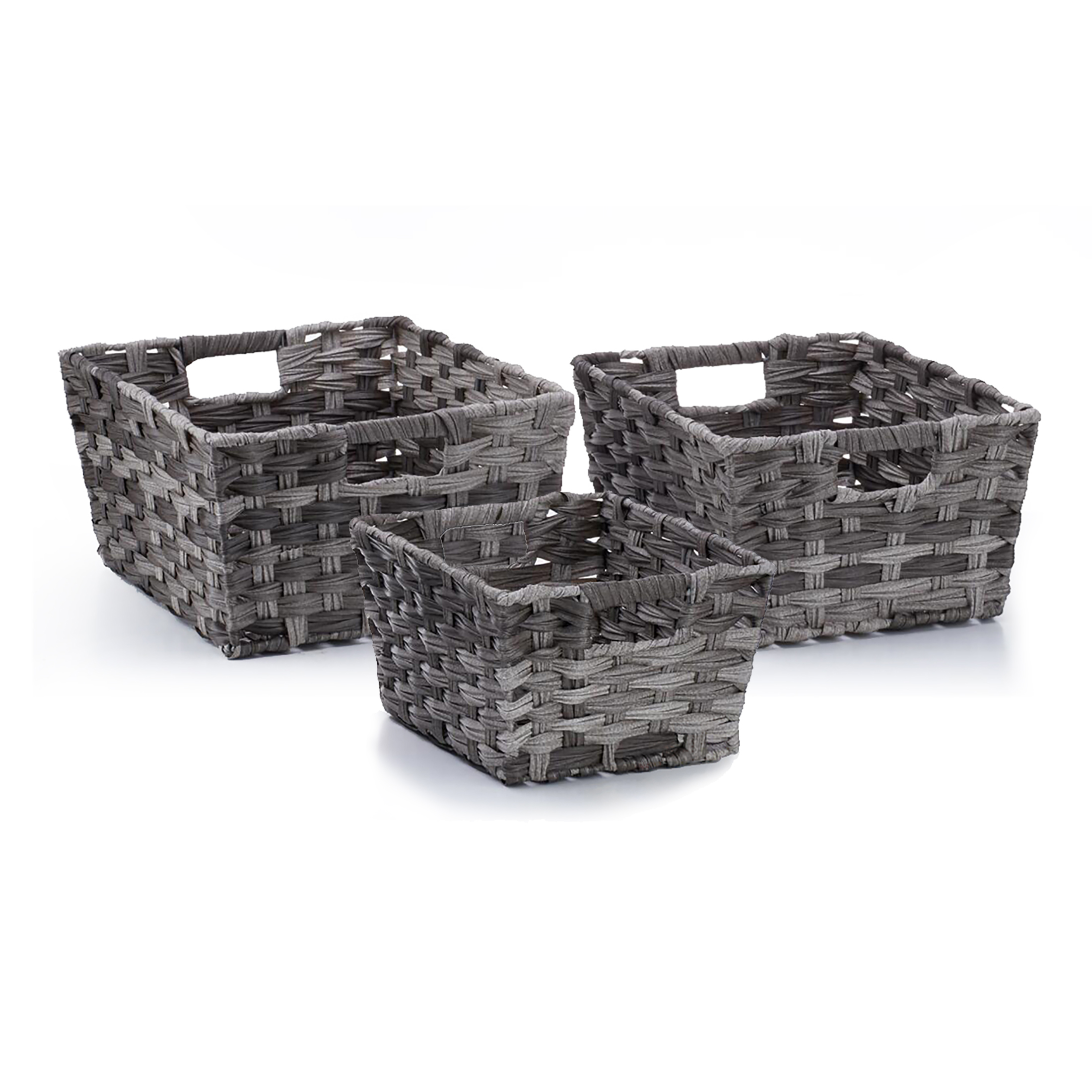 Seville Classics Nesting Woven Rectangular Shelf Storage Basket (3