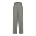 thumbnail image 7 of KeShDi Wide Leg Womens Pants Stretch sweatpants Women's Fashion Solid Color Office Casual Loose Wide Leg Straight Pants Gray 3X, 7 of 7