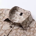 thumbnail image 4 of Fnnxeal Men Button Down Shirt Hawaiian Beach Summer Short Sleeve Casual Collared Coffee Shirts for Men Size L, 4 of 8