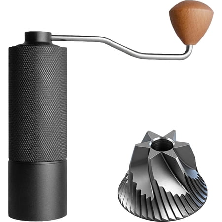XIMEI Manual Coffee Grinder Adjustable Stainless Steel Burrs Portable Hand-Cranked for Espresso/Drip/French Press Compact & Durable Black