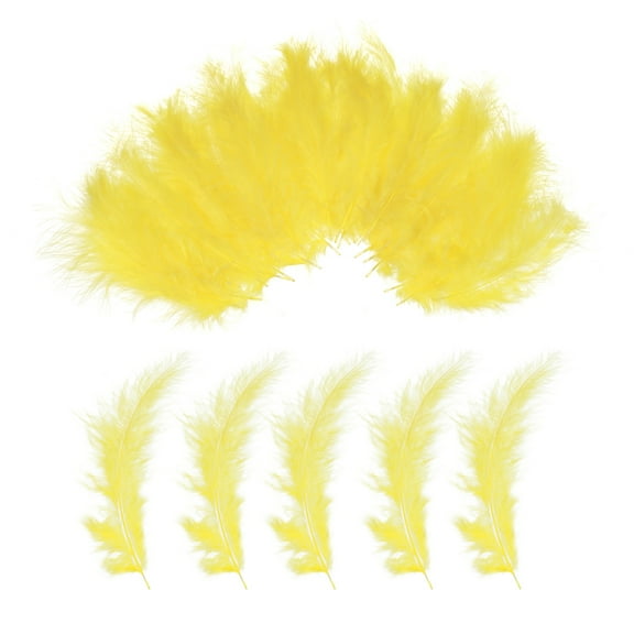 200 Pack Fluffy Turkey Marabou Feather,Yellow Natural Turkey Feather