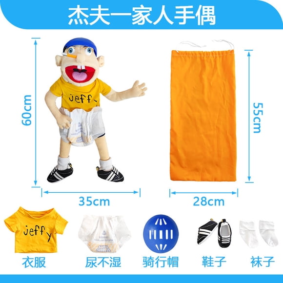 Jeff Jouets Marionnettes à Main, Jouets en Peluche Garçon Drôle, Poupées en Vente Chaude, en stock.