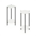 thumbnail image 3 of Furinno Besi 2-Tier Modern Tall Round Side End Table with Sturdy White/Black, 3 of 5