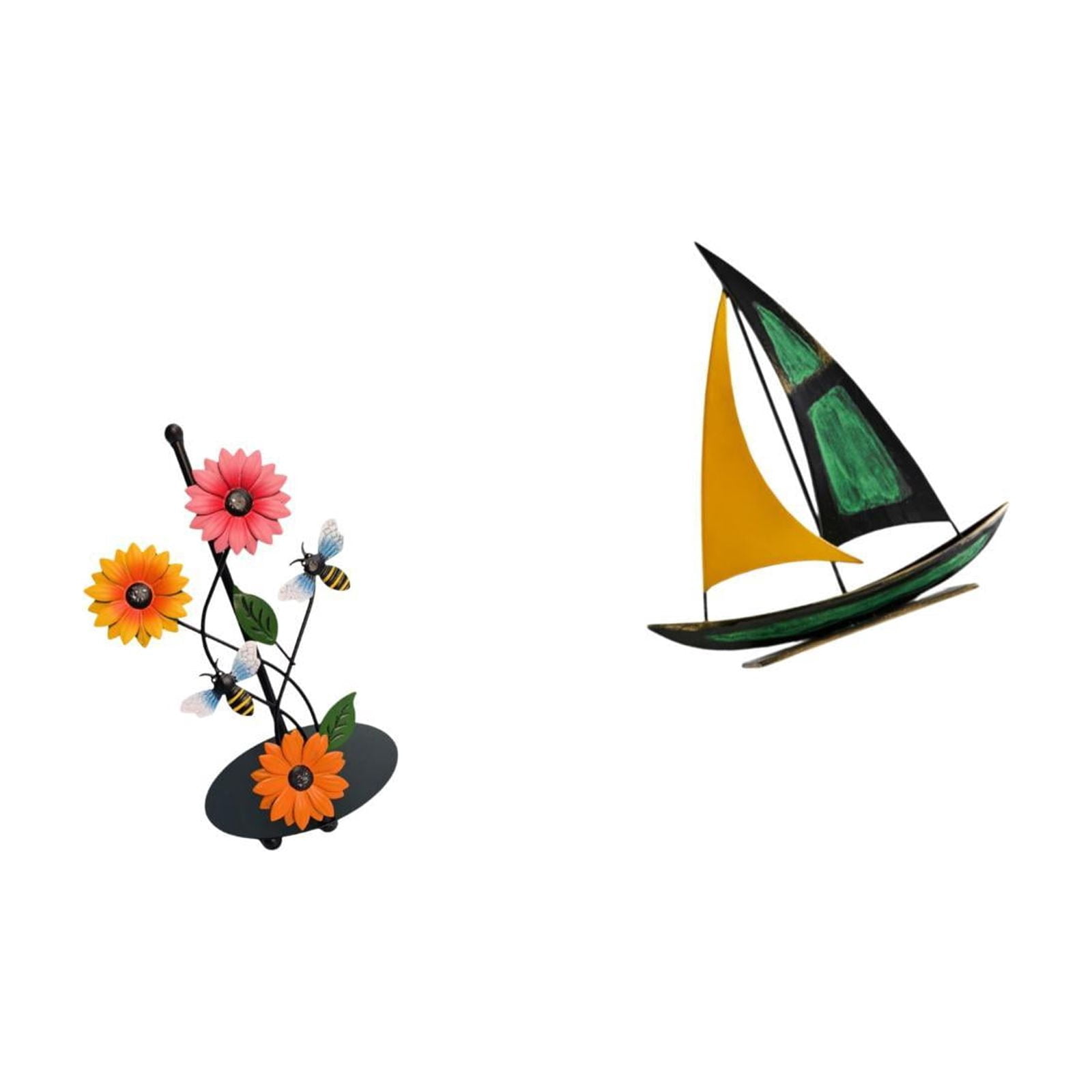 Fiocias Iron Paper Towel Holder Sailboat Sculpture Dispenser Non Slip Vertical Tissue Rack Tabletop Ornament Feng Shui Decor Collection Decorative Figurine Fo