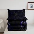 thumbnail image 5 of YST Geometric Comforter Set, Geometry Irregular Diamond Bedding Set For Kids Teens Adult Women, Lightweight Microfiber Quilt All Season - 1 Comforter, 1 Pillow Case(Black Purple Blue, Twin), 5 of 5