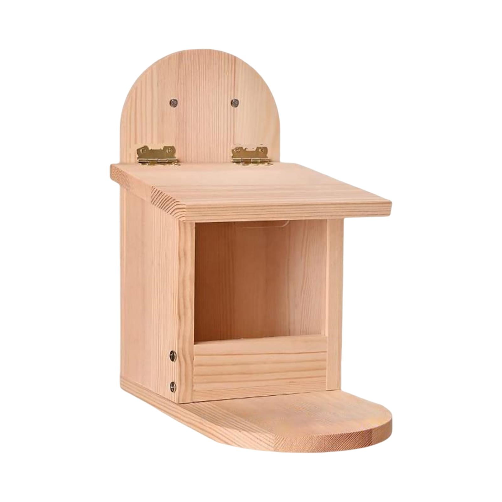 Wooden Squirrel Feeder Box with Feeding Platform,Picnic Table Feeder