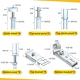 thumbnail image 7 of IKOMMI 4PCS Folding Doors Accordion Pantry Hardware Replacement Parts for Home Include Top & Bottom Pivot, Bracket & Guide Wheel, 7 of 7