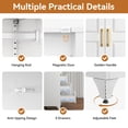thumbnail image 5 of Polup 71“ Tall Metal Sturdy Armoire Wardrobe Closet with Three Drawers, White Wardrobes with Doors and Shelves, 5 of 8