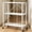 White, variant on Turcyy Portable Shelves, Foldable 3 Tier Rolling Metal Cart with Swivel Wheels, Freestanding Shelving for Apartment Storage