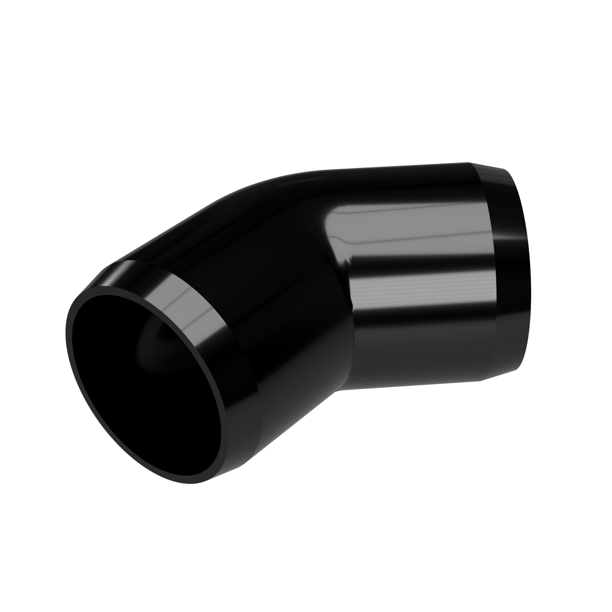 FORMUFIT F11445E-BK-4 45 degree Elbow PVC Fitting, Furniture Grade, 1-1/4 in. Size, Black , 4-Pack