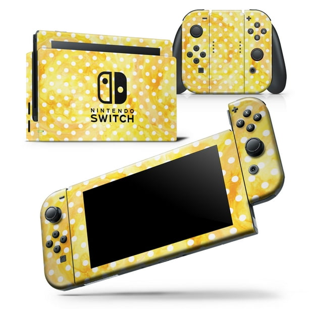White Polka Dots Over Yellow Watercolor Skin Wrap Decal - yellow instant camera roblox