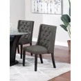 thumbnail image 5 of Ash Black Polyfiber 2pcs Side Chairs Plush Tufted Wingback Design Modern Dining Room Upholstered Chair, 5 of 9