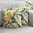 thumbnail image 3 of Leisuo  Spring Summer Birds Decorative Throw Pillow Covers, Chickadee Goldfinch Bluebird Porch Outdoor Home Decor, Sparrow Branches Vintage Couch Cushion Case, 3 of 5