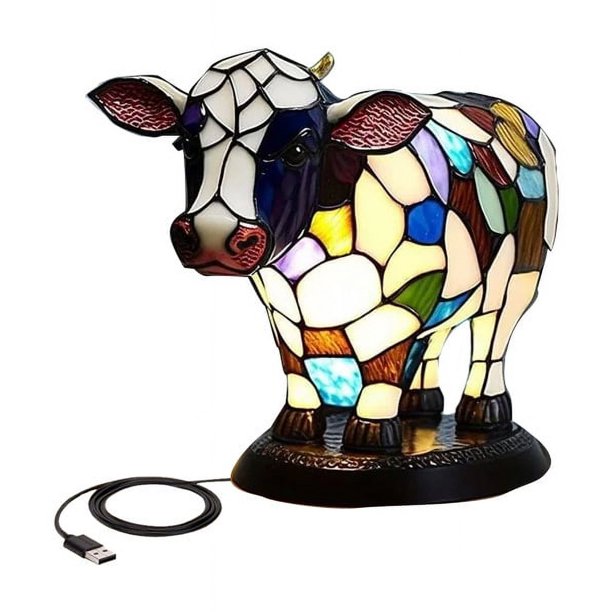 Nueva Lámpara Led Mágica Transfronteriza Con Forma Animal Estatua Resina Enchufe Usb Creativo Lu (cabeza Toro)