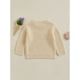 thumbnail image 4 of Suealasg Baby Girl Knit Sweater Long Sleeve Bowknot Embroidery Chunky Pullover Sweater 6M 1T 2T 3T Toddler Girl Fall Winter Warm Sweater Top, 4 of 7