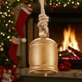 thumbnail image 6 of Bxaolu Metal Christmas Bells for Decoration Rustic Brass Gold Large Bell Cow HangingDecorative Cow Bells Tibetan Inspired Jute Hanging Rope Bell, 3.57", 6 of 9