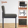 thumbnail image 4 of Counter Height Bar Stools with Backrest, 24 Inch Upholstered Bar Chairs with Adjustable Foot Pegs and Metal Frame, Faux Leather Kitchen Island Stools, Set of 2 (Gray), 4 of 7