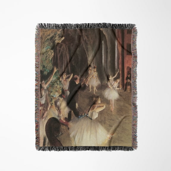 The Rehearsal On The Stage By Edgar Degas, Woven Blanket