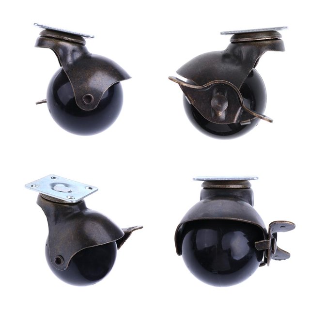 Ruedas Pivotantes De 1.5 "con Ruedas Giratorias Con Bloqueo De Frenos Screw-in Universal