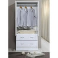 thumbnail image 3 of Allora 2 Door Armoire with 2 Drawers and Clothing Rod in White, 3 of 6