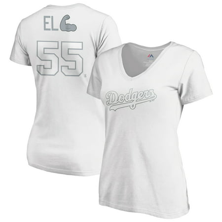 Russell Martin Los Angeles Dodgers Majestic Women's 2019 Players' Weekend Name & Number V-Neck T-Shirt - (Best Dodger Player 2019)