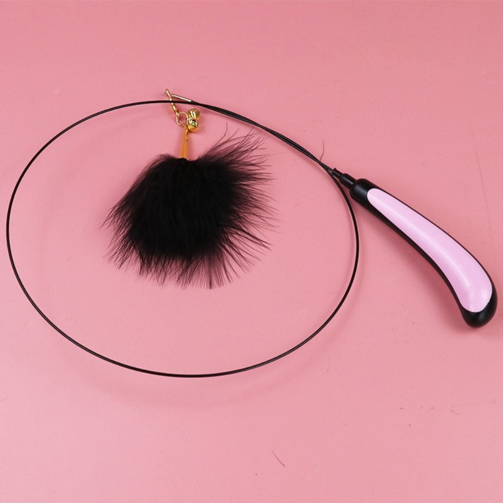 Interactive Cat Feather Toys, Retractable Cat Wand Toy and Teaser