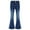 Blue, variant on Sholeno Girls Casual Stretchy Flared Jeans Straight Leg Denim Bell Bottoms Pants Children Elastic Waist Trousers Blue 7-8