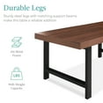 thumbnail image 6 of Best Choice Products 44in Modern Butcher Block Top Coffee Table, Rectangular Wood Accent Table w/ Metal Legs - Brown, 6 of 8