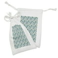 thumbnail image 2 of Watercolor Fabric Pouch Set of 2, Seaweed Splashes Underwater Fauna Starfish Jellyfish, Small Drawstring Bag for Toiletries Masks and Favors, 9" x 6", Seafoam Deep Sky Blue, by Ambesonne, 2 of 2