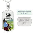 thumbnail image 2 of Dad Hero Stainless Steel or 18k Gold Premium Swivel Dog Tag Keychain, 2 of 10