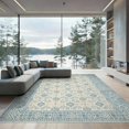 thumbnail image 2 of ODIKA 8'x10' Ultra-Soft Area Rug, Farmhouse Trellis Geometric Interlocking Motifs Border Neutral None Washable, Bare feet friendly, Silk-Touch for Bedroom, Under Sectional, 2 of 7