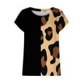 thumbnail image 5 of Hrsba Shirts for Women,2 Tone Print Crewneck Top Short Sleeve Casual Summer Ladies Blouse Shirt, 5 of 5