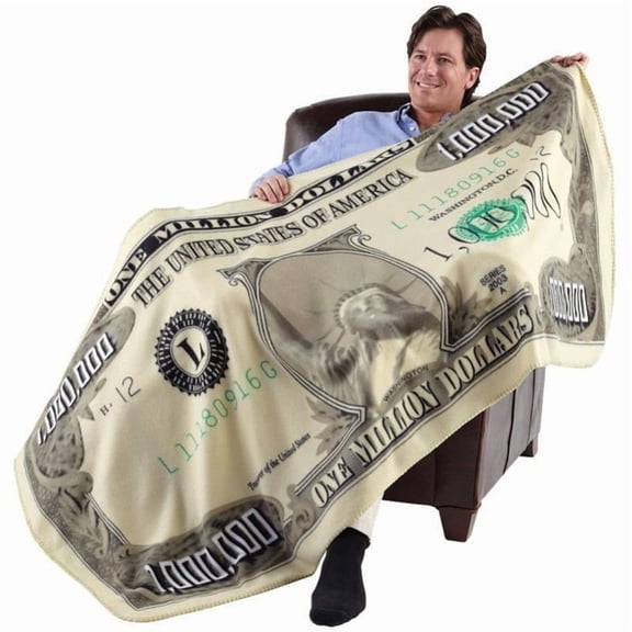 BAOLE 1000000 Dollar Bill Money Ultra Soft Throw Blanket for Kids Adults Fleece Blanket for Bed and Couch Warm Fuzzy Throw Blanket Cozy