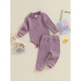 thumbnail image 3 of Bagilaanoe 2pcs Newborn Baby Girl Pants Set Ruffled Long Sleeve Romper Tops + Leggings 3M 6M 9M 12M 18M Infant Casual Clothes, 3 of 8