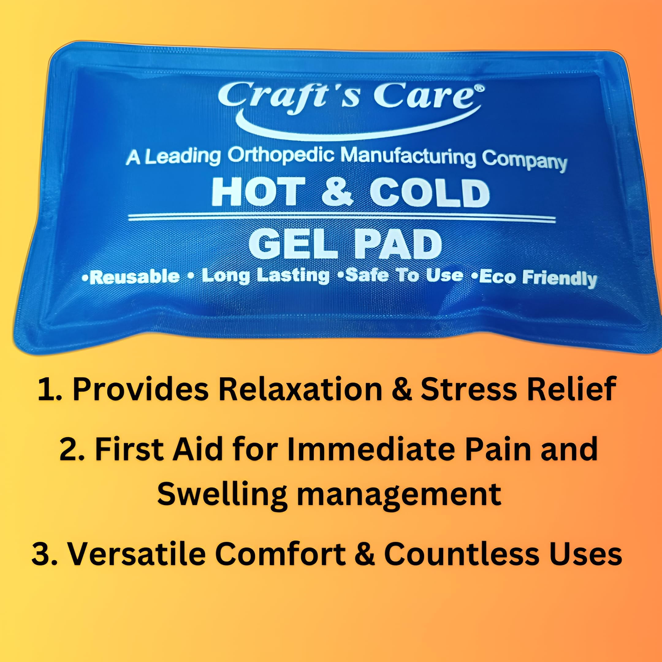 Craft's Care Hot & Cold Pack Gel Pad - Pain Relief Ice Pack, Multipurpose Therapy, Adult, 1 Piece