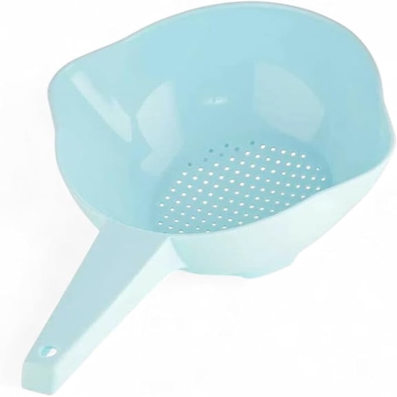 Small 1 Quart Colander Strainer with Handle in Light Blue
