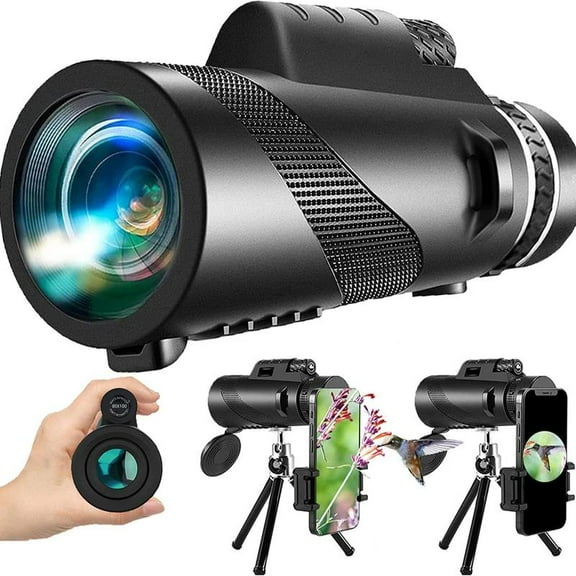 2025 Latest 80x100 Monocular Telescope - for Cell Phone Photos, Outdoor, Water/Cold-Resistant, Compact with Triangle Bracket, Powerful Zoom