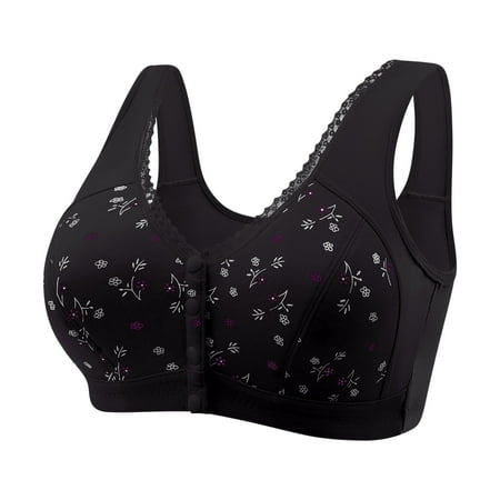 ibuvkizy Bras for Women Clearance Sports Bra Comfortable Breathable Push up Wireless Bra Women Sexy Front Buckle For Soft Cotton Oversized Tank Top Without Steel Ring Printed Bra Women Bras Plus Size