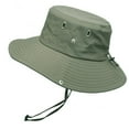 thumbnail image 1 of Summer Men Bucket Hat Solid Color Anti Sun Wide Brim Adjustable Fisherman Cap for Fishing, 1 of 10