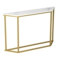 thumbnail image 3 of Safdie & Co. Table D'Entrée Console, Table D'Appoint 44po L Marbre avec Métal Doré pour Salon, 3 of 5
