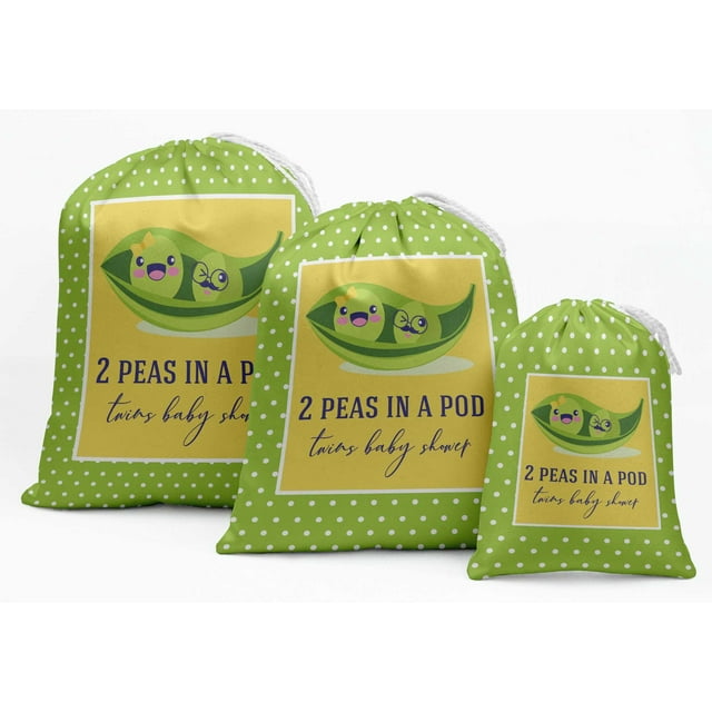 Darling Souvenir Sacs de Fête de Bébé Jumeaux Verts 15 Pcs