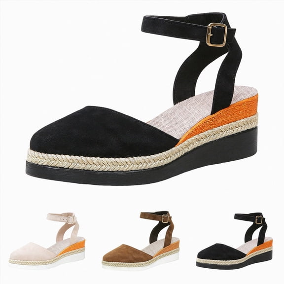 Womens Closed Toe Sandals 2026 Platform Wedge Slingback Slip on Adjustable Ankle Strap Walking Shoes Comfortable Vacation Casual Heels White Size 7